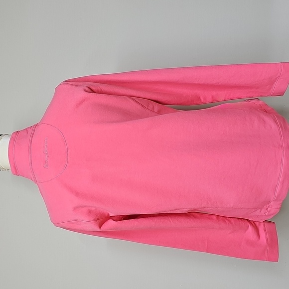 Tommy Bahama Pink Floral Embroidered  1/2 Zip. Terry Knit, New, Size Med - Picture 5 of 11